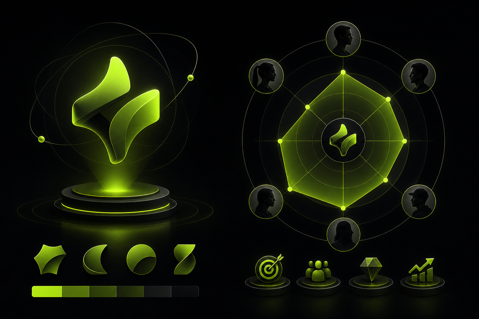 Market positioning and brand strategy concept
